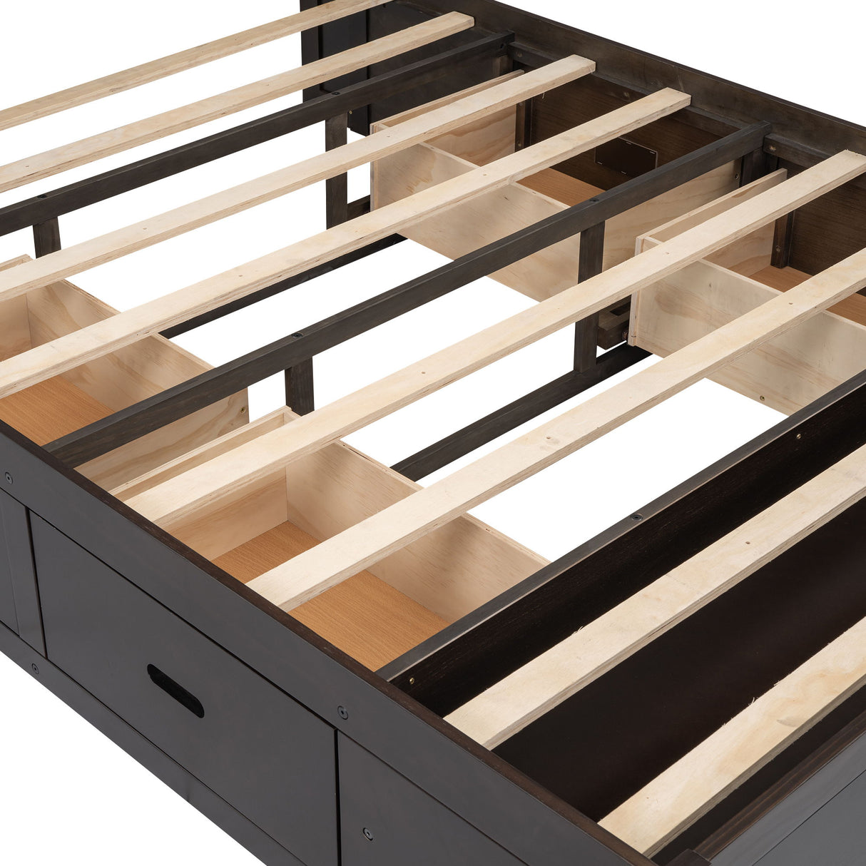 Platform Bed With Storage Headboard, Shoe Rack And 4 Drawers