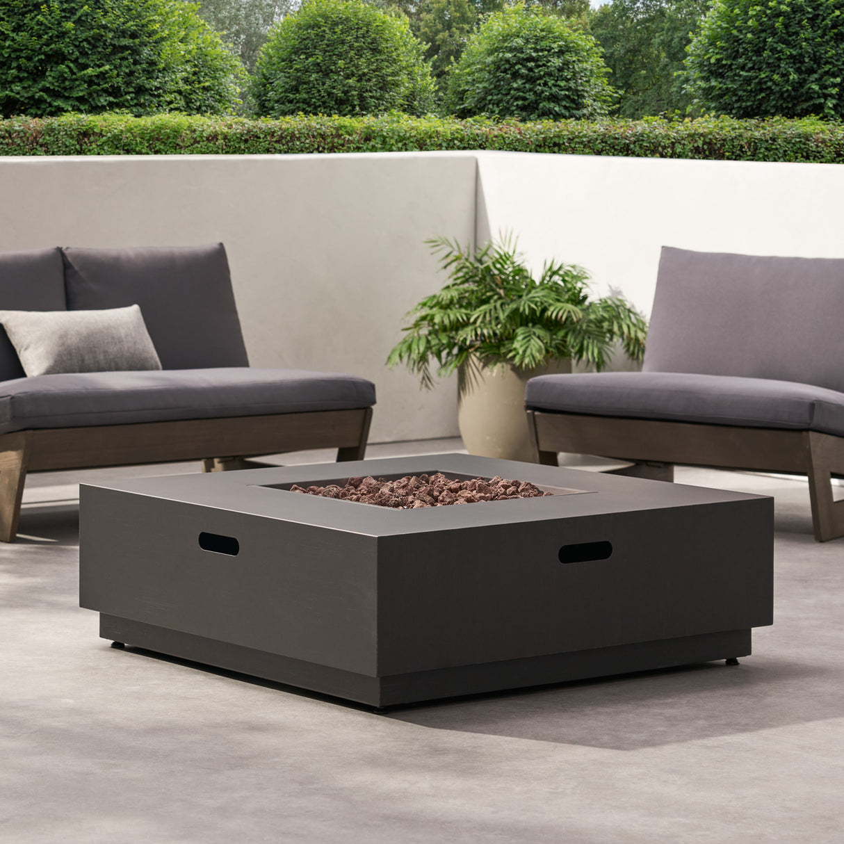 Modern Square Fire Pit With 50,000 Btu
