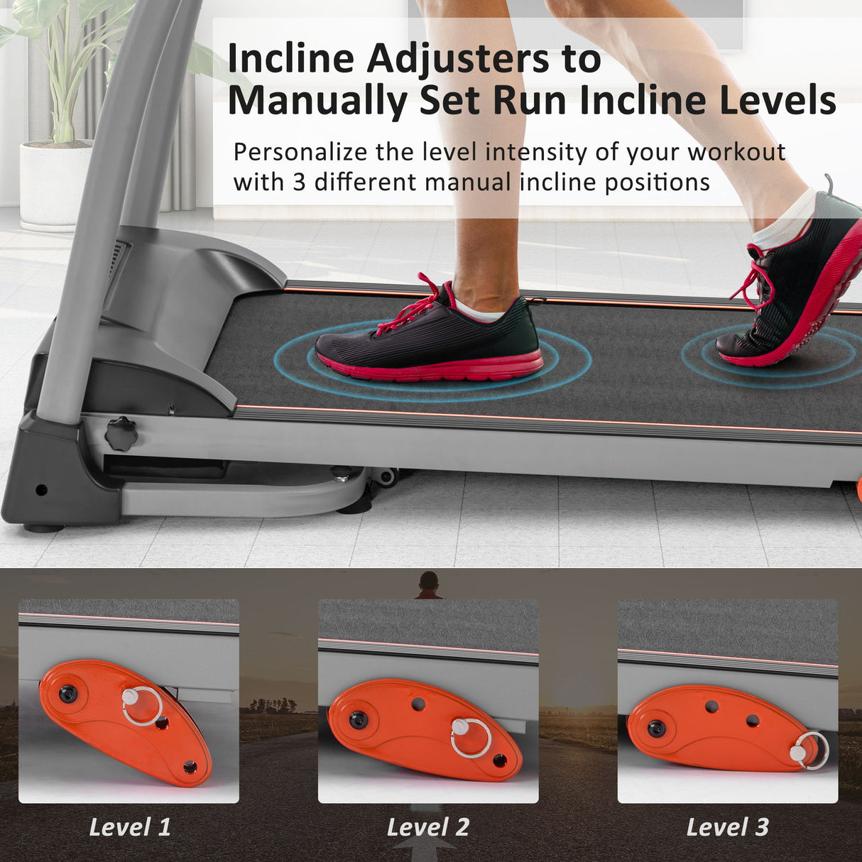 Foldable Treadmill With Incline For Running Walking Exercise - Black