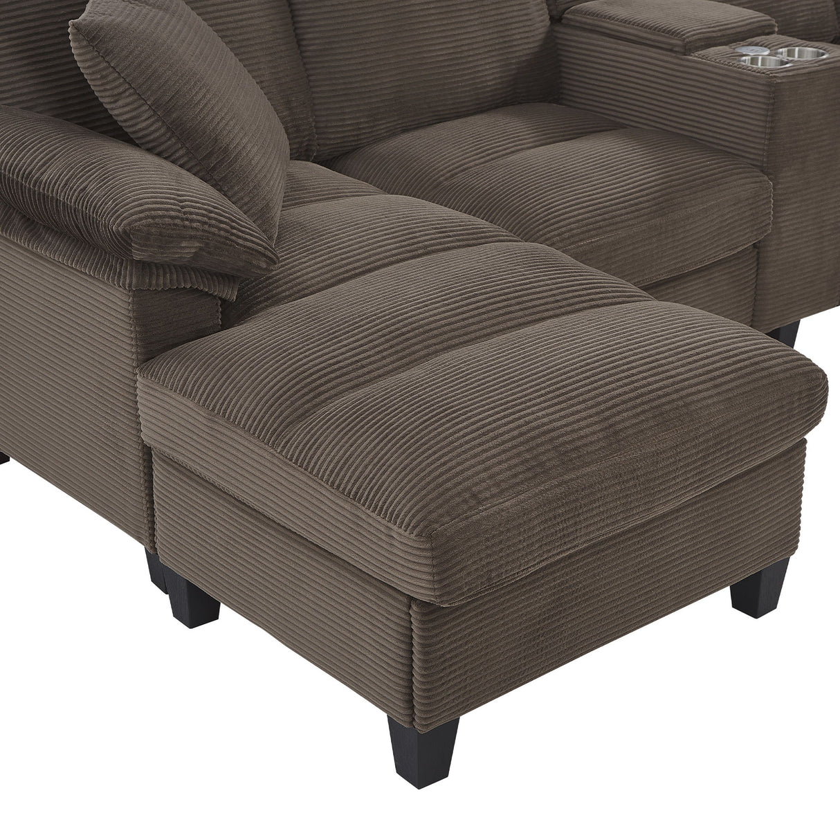Modern U-Shaped Sectional Sofa With Storage Ottomans