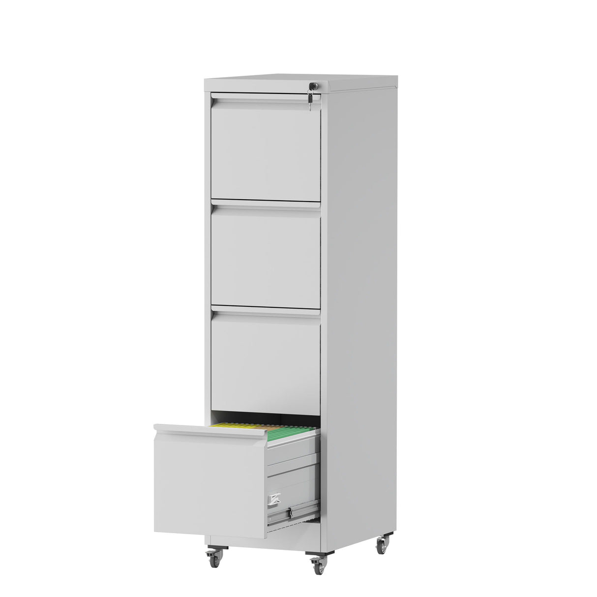 Drawer Metal Locking Vertical File Cabinet With Wheels Heavy Duty Lockable Storage
