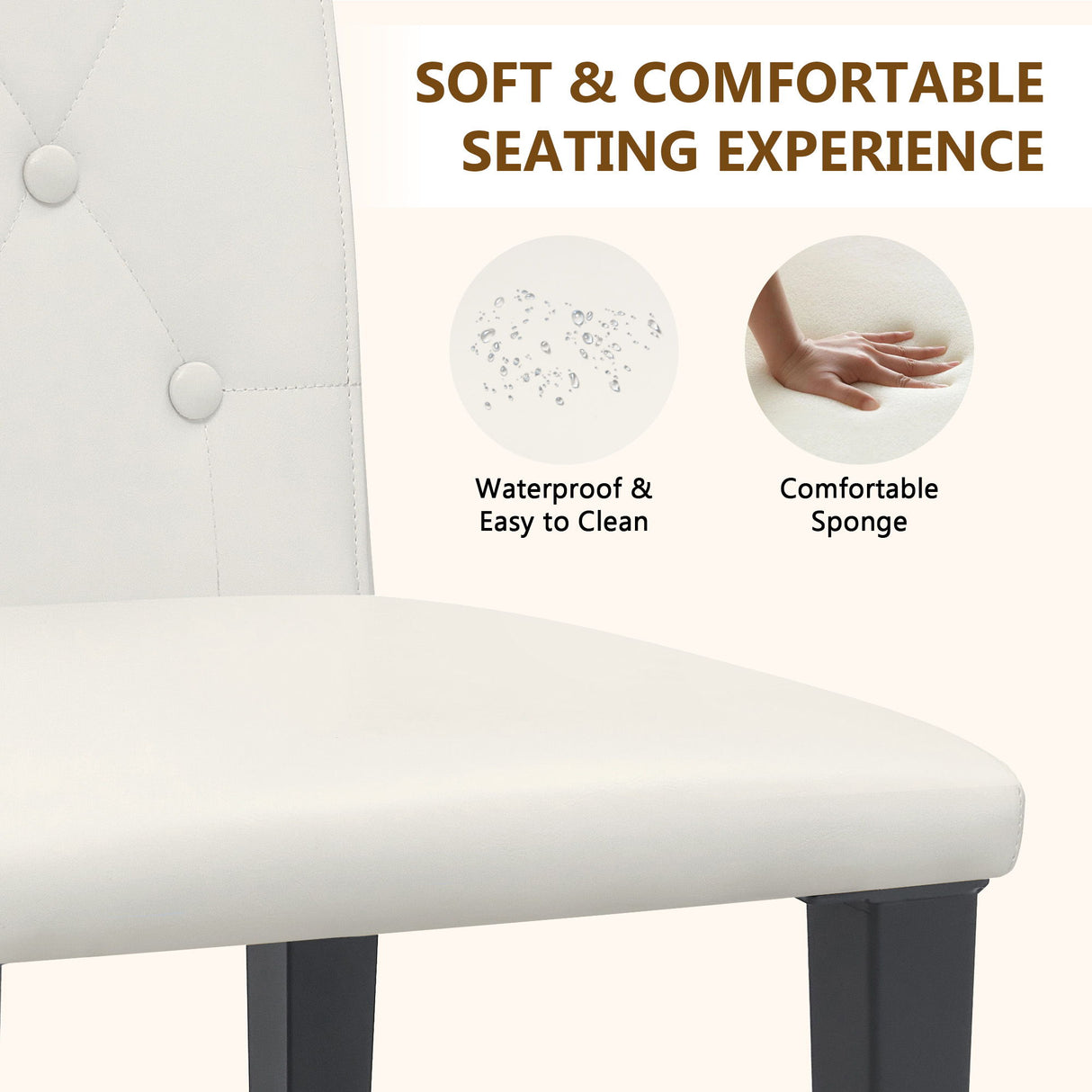 Dining Chairs With Ergonomic Buckle Backrest For Family Dining Rooms