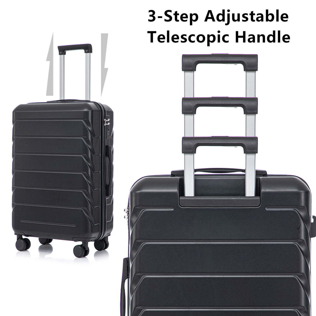 3 Pieces Set 20" / 24" / 28" Spinner Wheel Luggage With Combination Lock