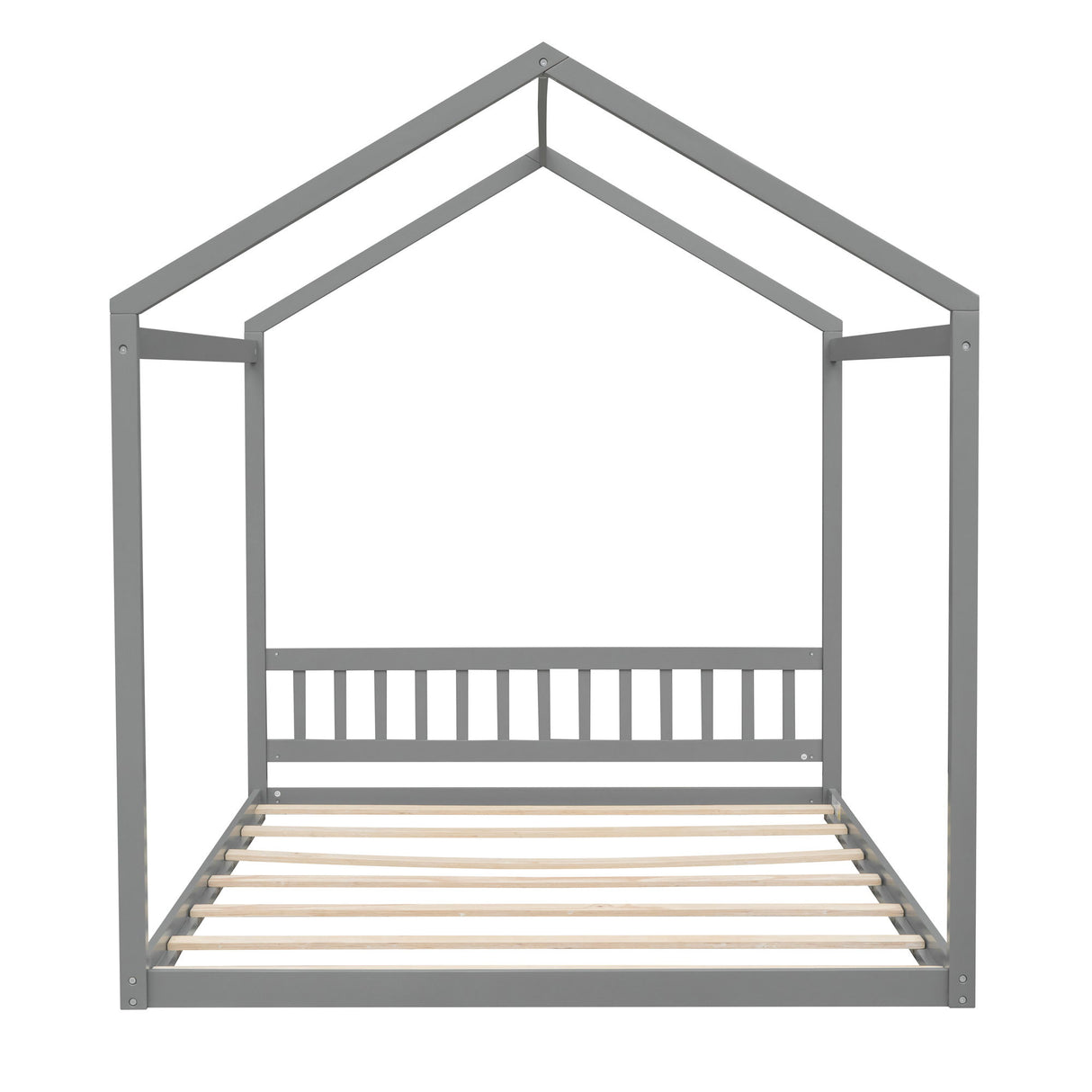 Wooden House Bed With Headboard