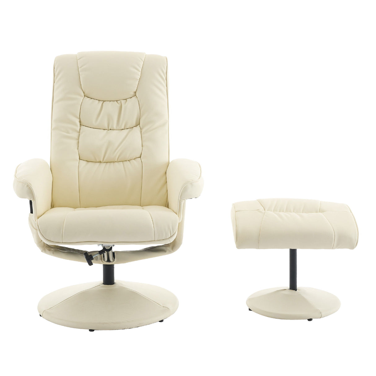 Recliner Chair With Ottoman, 360° Swivel Massage Lounge Chair With 5-Point Vibration & Heated Seat