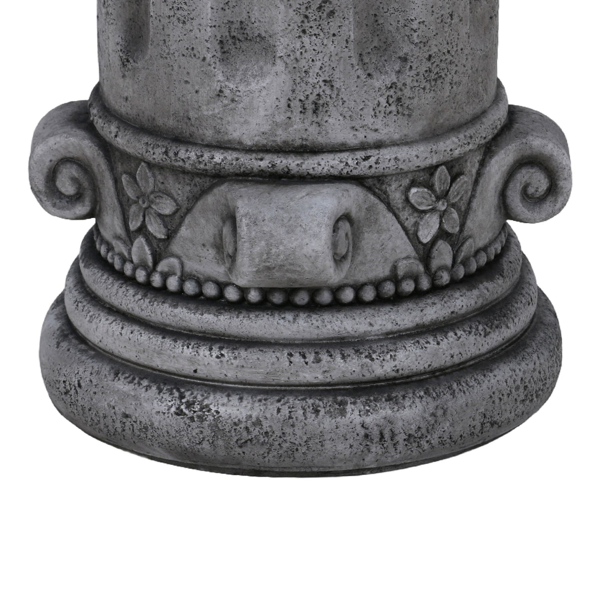 Outdoor End Table, Round Side Table For Patio And Garden - Antique Gray