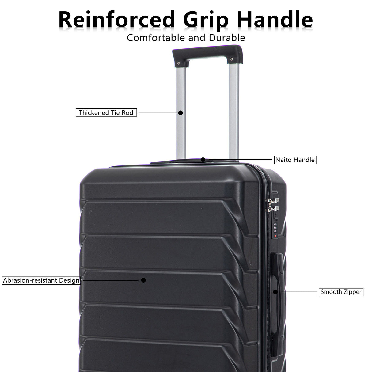 3 Pieces Set 20" / 24" / 28" Spinner Wheel Luggage With Combination Lock