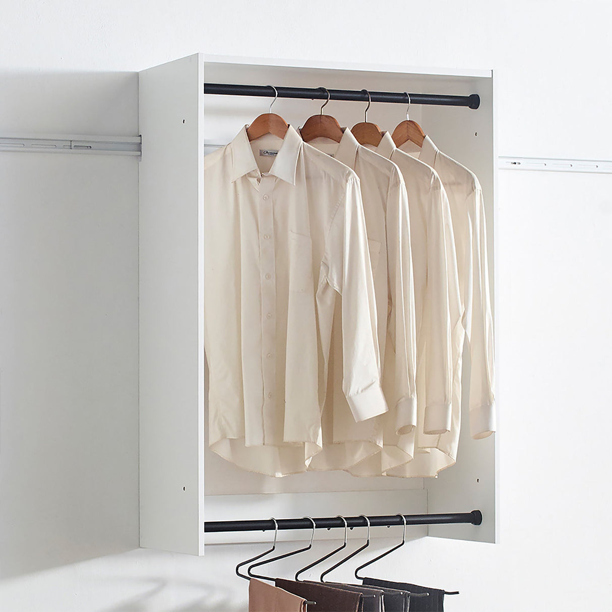 Devi - Wall Mounted Wood Closet System With Modular Units
