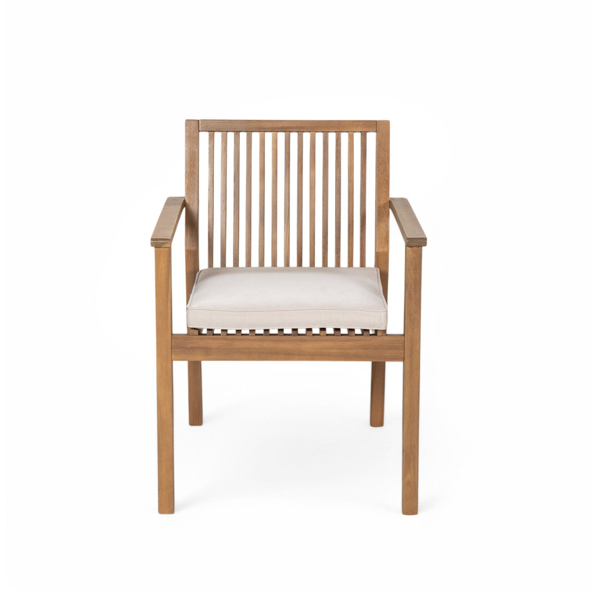 5 Piece Patio Furniture Set Acacia Wood Table And 4 Heavy Duty Cushioned Chairs