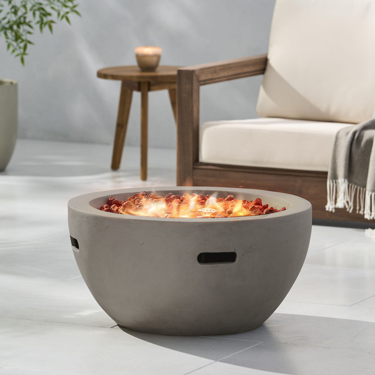 Bowl Shaped Propane Fire Pit 40000 Btu