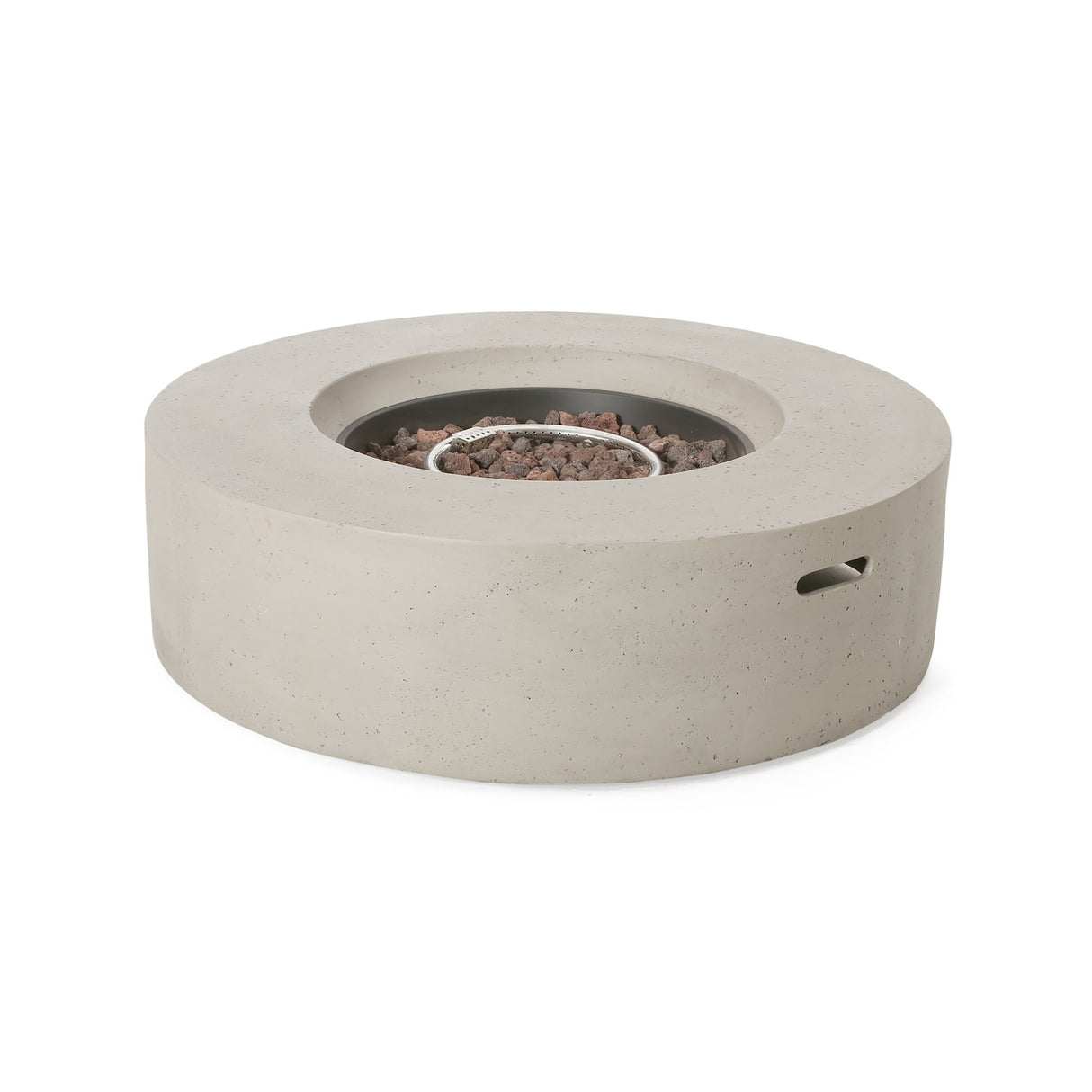 Modern Lightweight Concrete Outdoor Circular Fire Pit 50,000 Btu