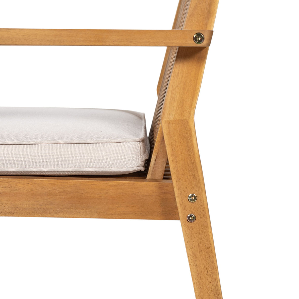 5 Piece Patio Furniture Set Acacia Wood Table And 4 Heavy Duty Cushioned Chairs