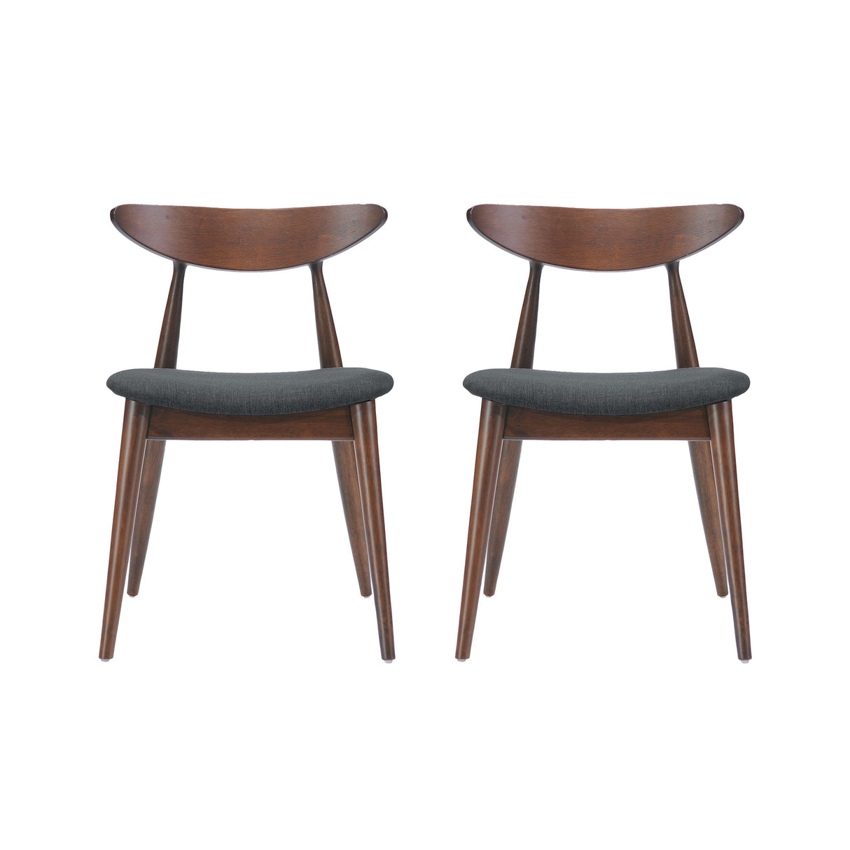 Retro Dining Chairs With Ergonomic Back (Set of 2)