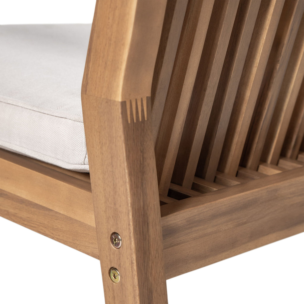 5 Piece Patio Furniture Set Acacia Wood Table And 4 Heavy Duty Cushioned Chairs