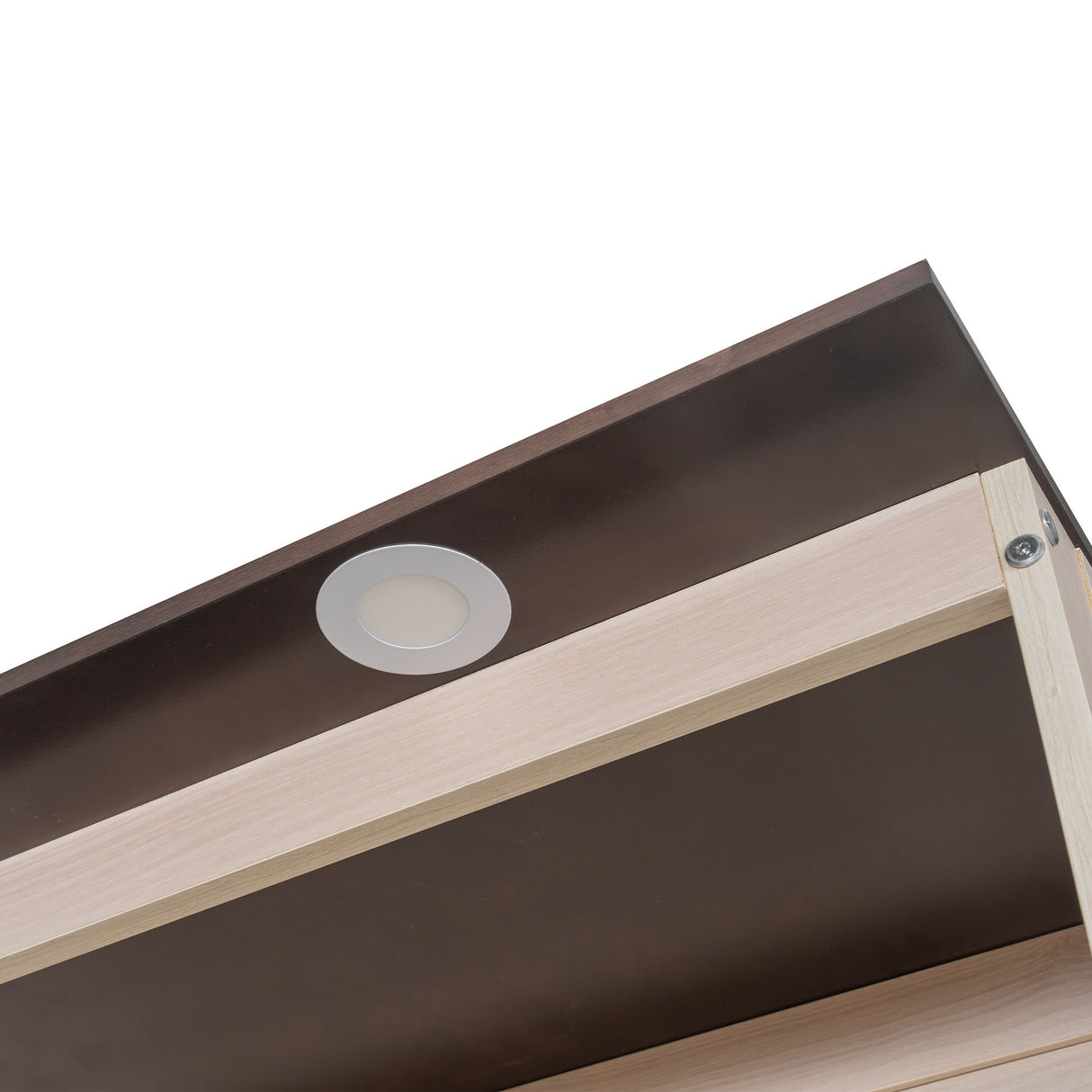 Queen Size Murphy Bed With Sofa And LED - Beige