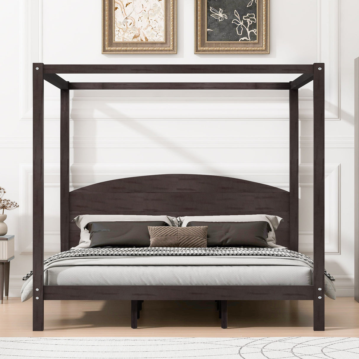 anopy Platform Bed With Headboard And Support Legs