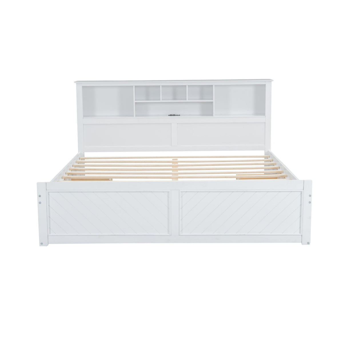 Platform Bed With Multi Storage Headboard, USB And Drawers