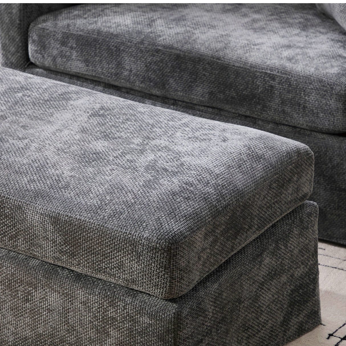 Accent Chair Wide With 2 Bolster Pillows, And Matching Ottoman