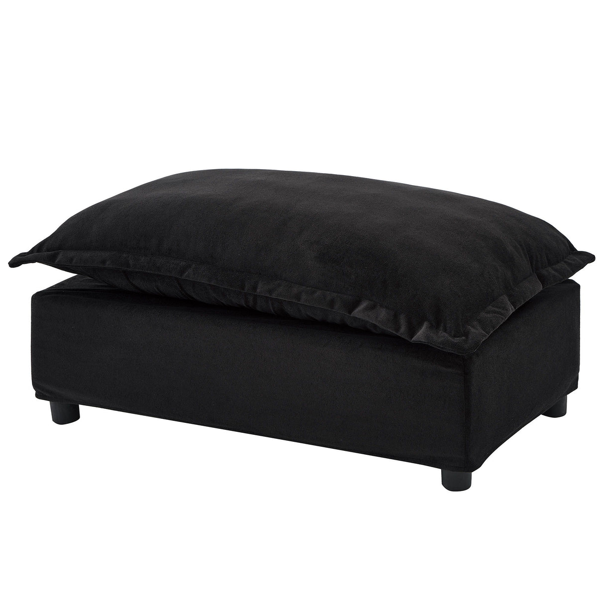 Modern Cozy Upholstered Armchair Sofa With Movable Ottoman