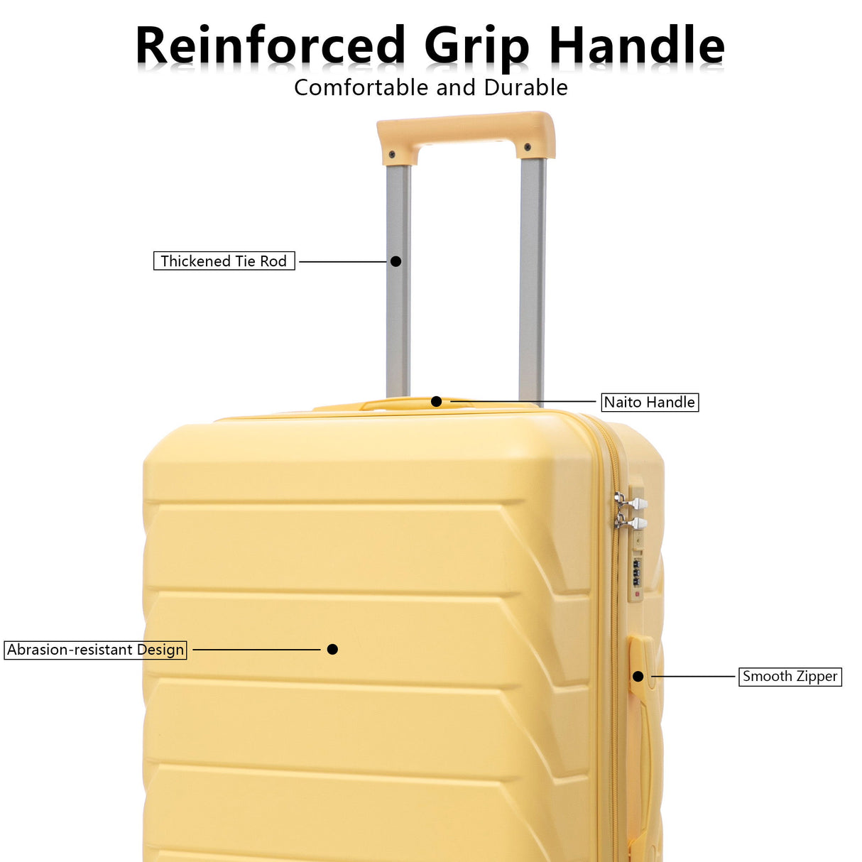 3 Pieces Set 20" / 24" / 28" Spinner Wheel Luggage With Combination Lock