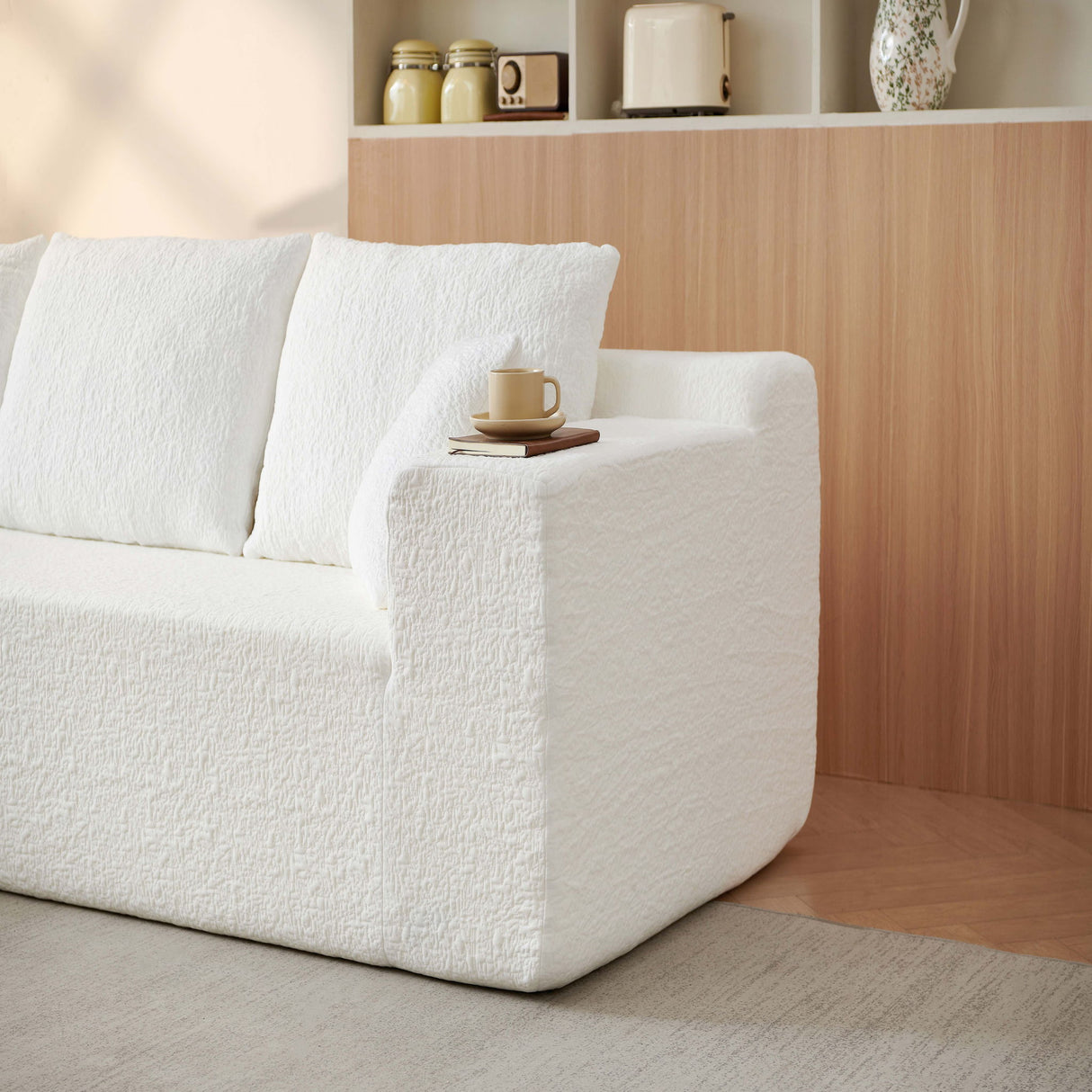 Modular Cloud Sectional Couch With L Shape Chaise, Deep Seat