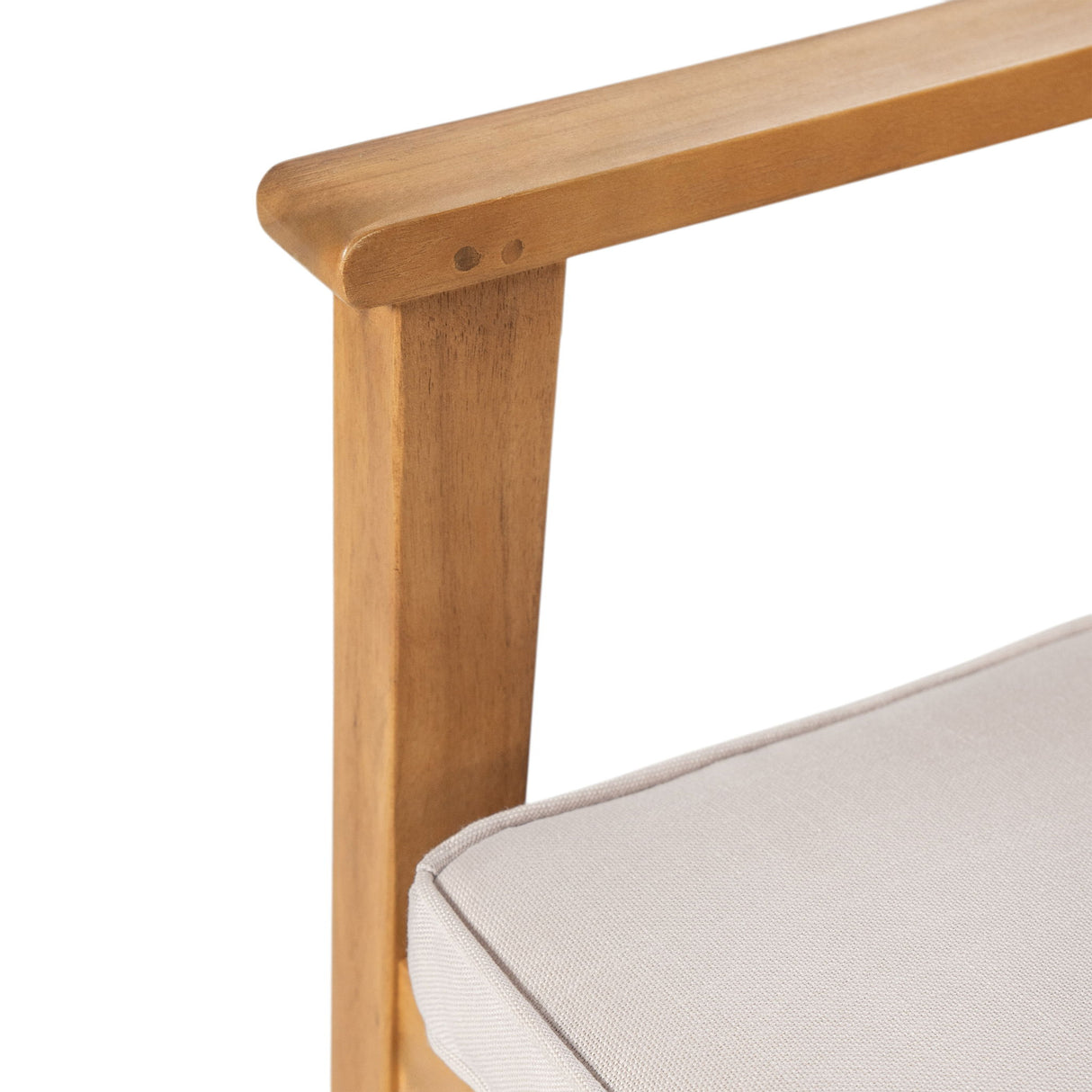 5 Piece Patio Furniture Set Acacia Wood Table And 4 Heavy Duty Cushioned Chairs