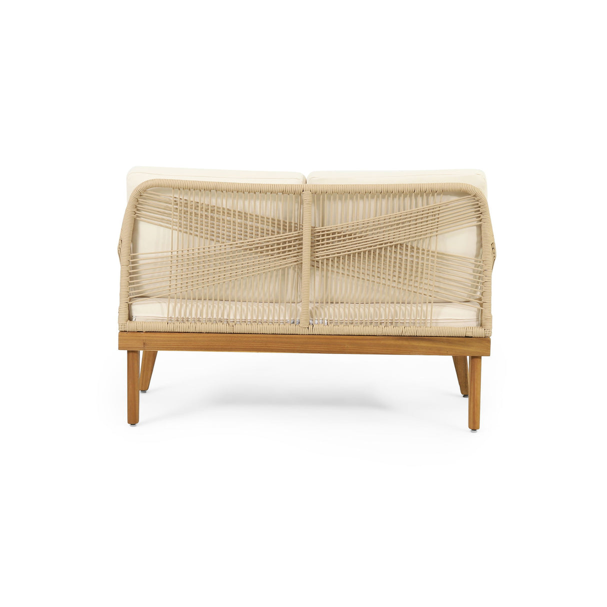 Hueber - Outdoor And Rope 4 Seater Chat Set With Cushions - Teak