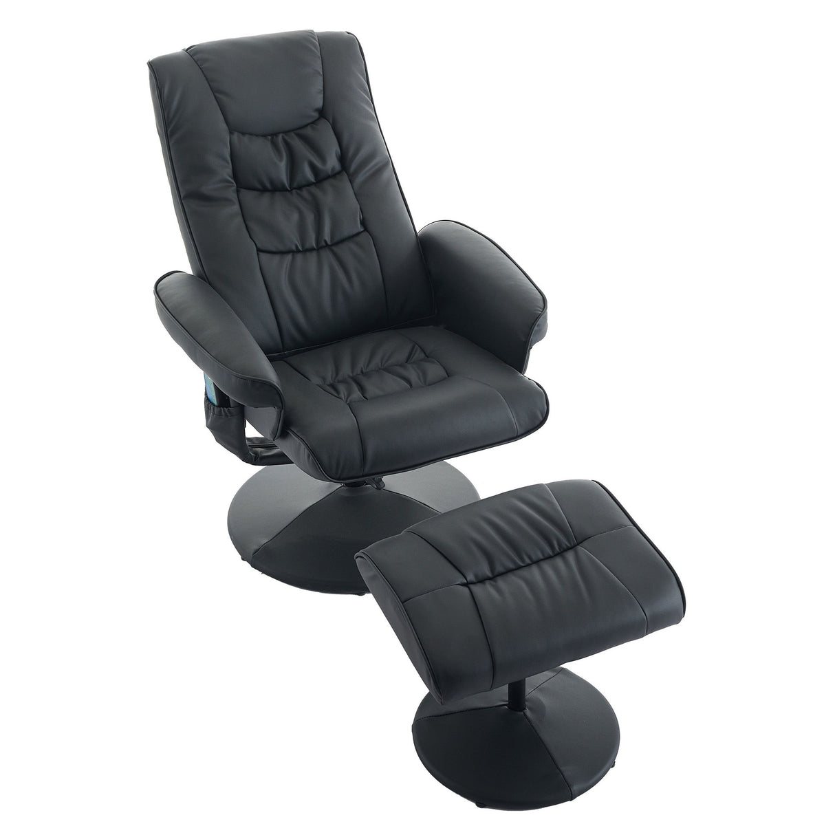 Recliner Chair With Ottoman, 360° Swivel Massage Lounge Chair With 5-Point Vibration & Heated Seat