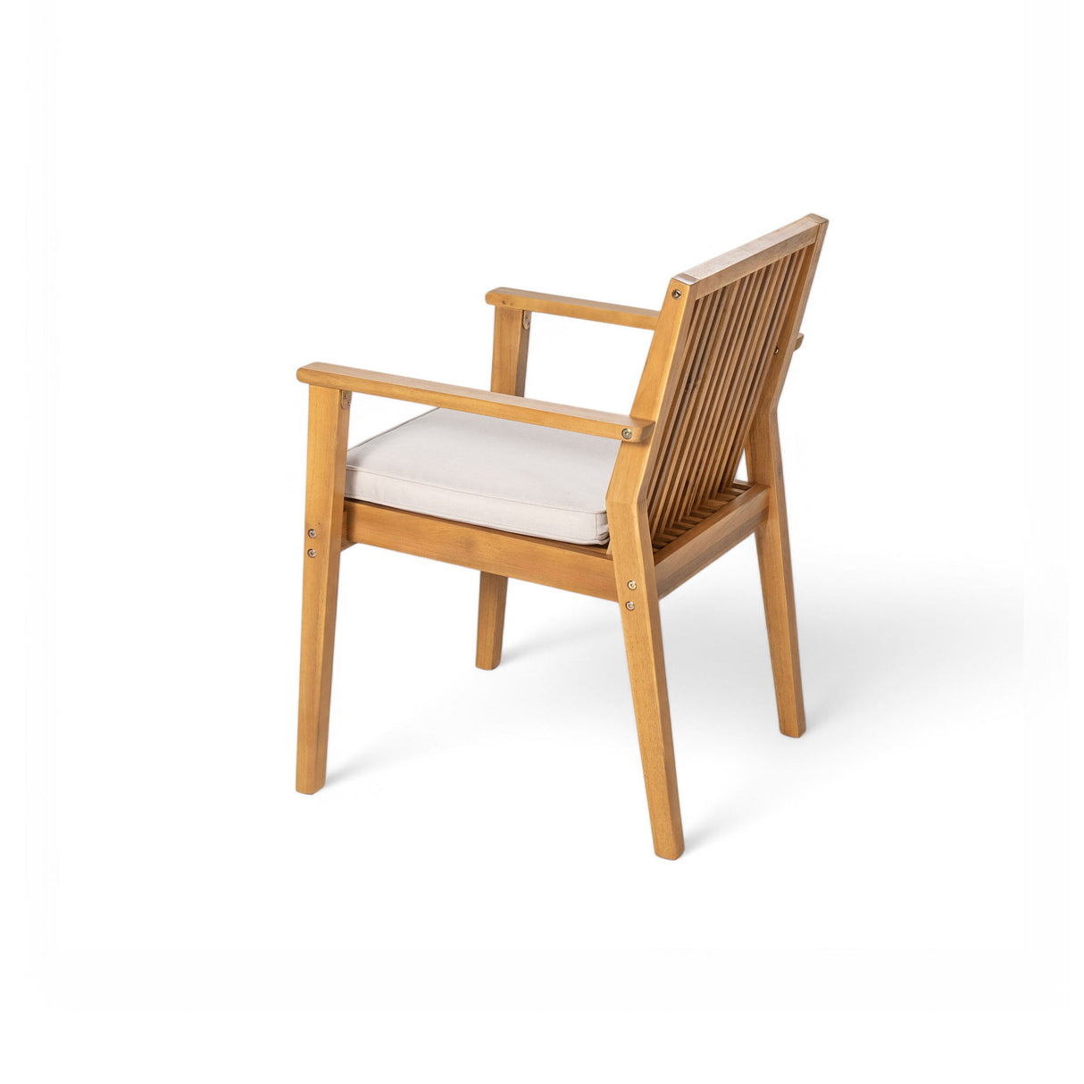 5 Piece Patio Furniture Set Acacia Wood Table And 4 Heavy Duty Cushioned Chairs