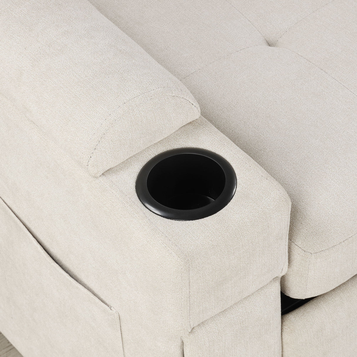 Convertible L Shaped Sofa Couch With Storage, Cup Holders, USB Ports