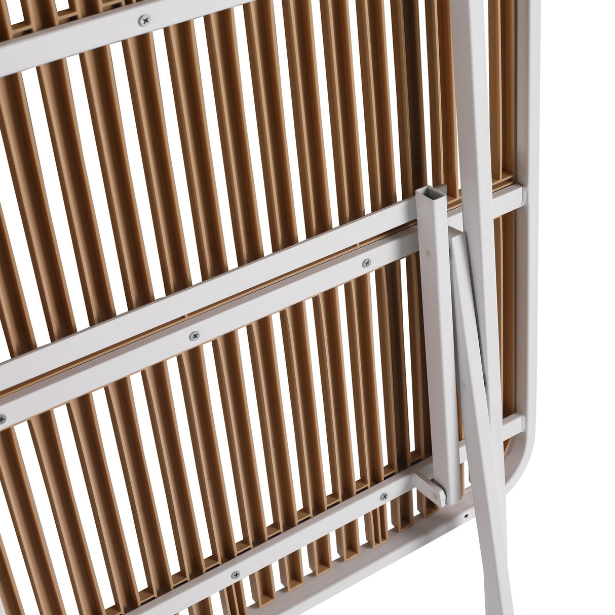 Modern Folding Square Table, Water Proof And Wear Resistant - Apricot / White