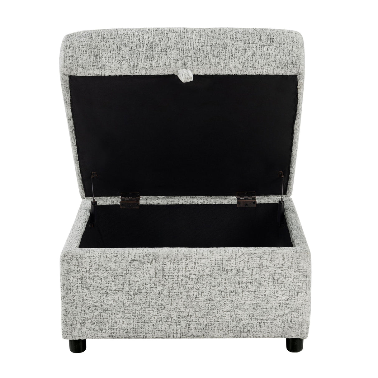 Emiliano - Sectional Sofa With 3 Pillows And Storage Ottoman - Nickel