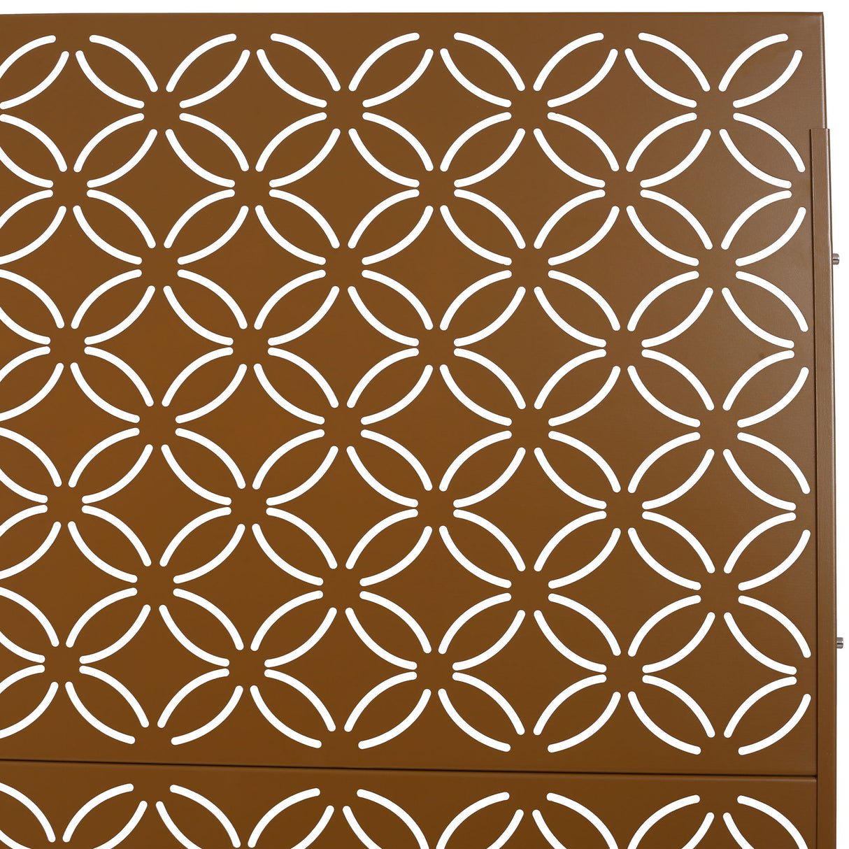 Freestanding Decorative Privacy Screen For Deck Balcony Patio, Metal Privacy - Brown