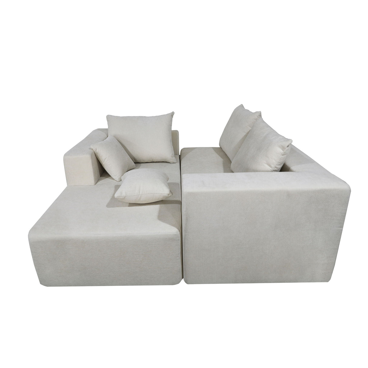 Modular Corner Sofa With Soft Linen Fabric