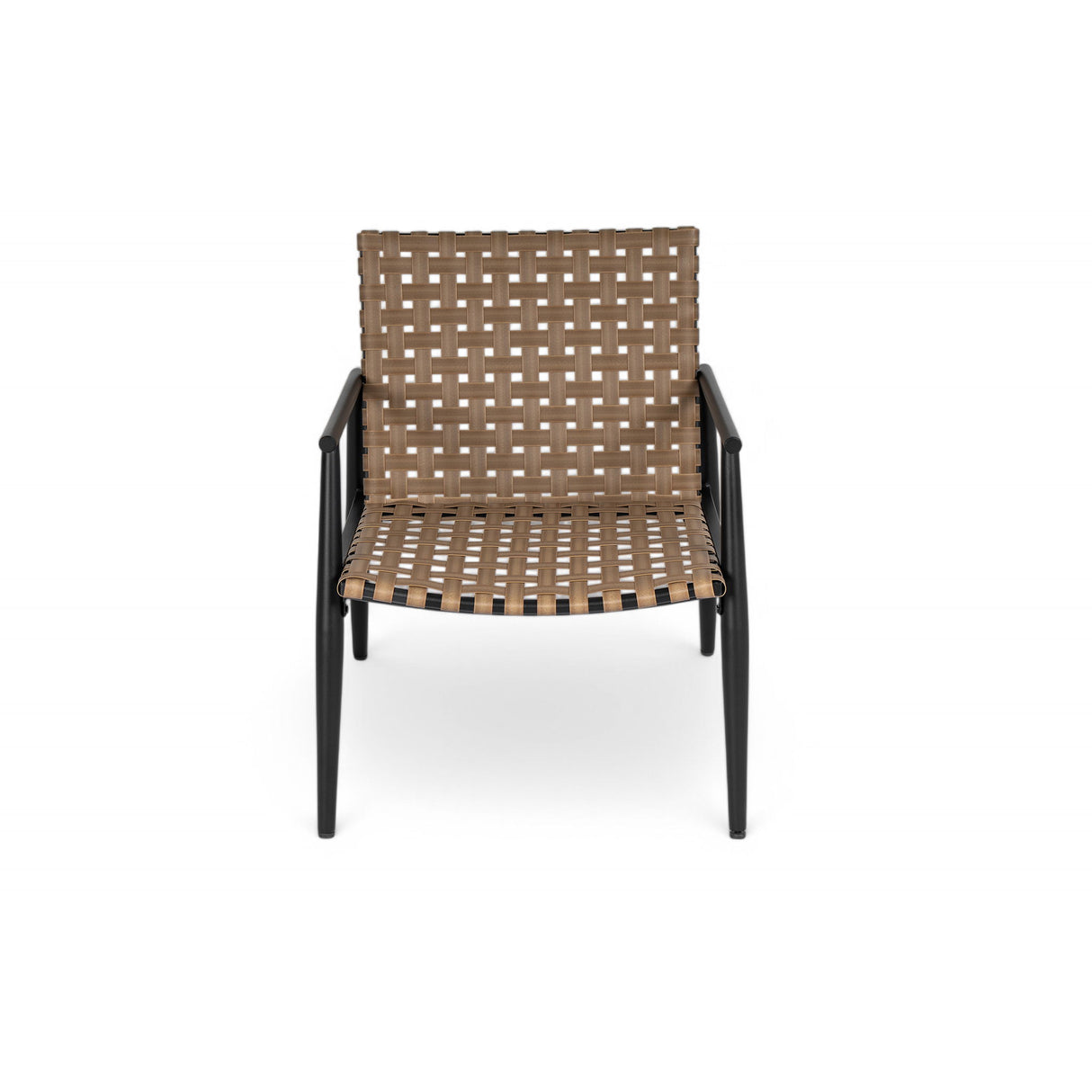 Outdoor Chat Set, 2 Chairs & Side Table - Black / Brown