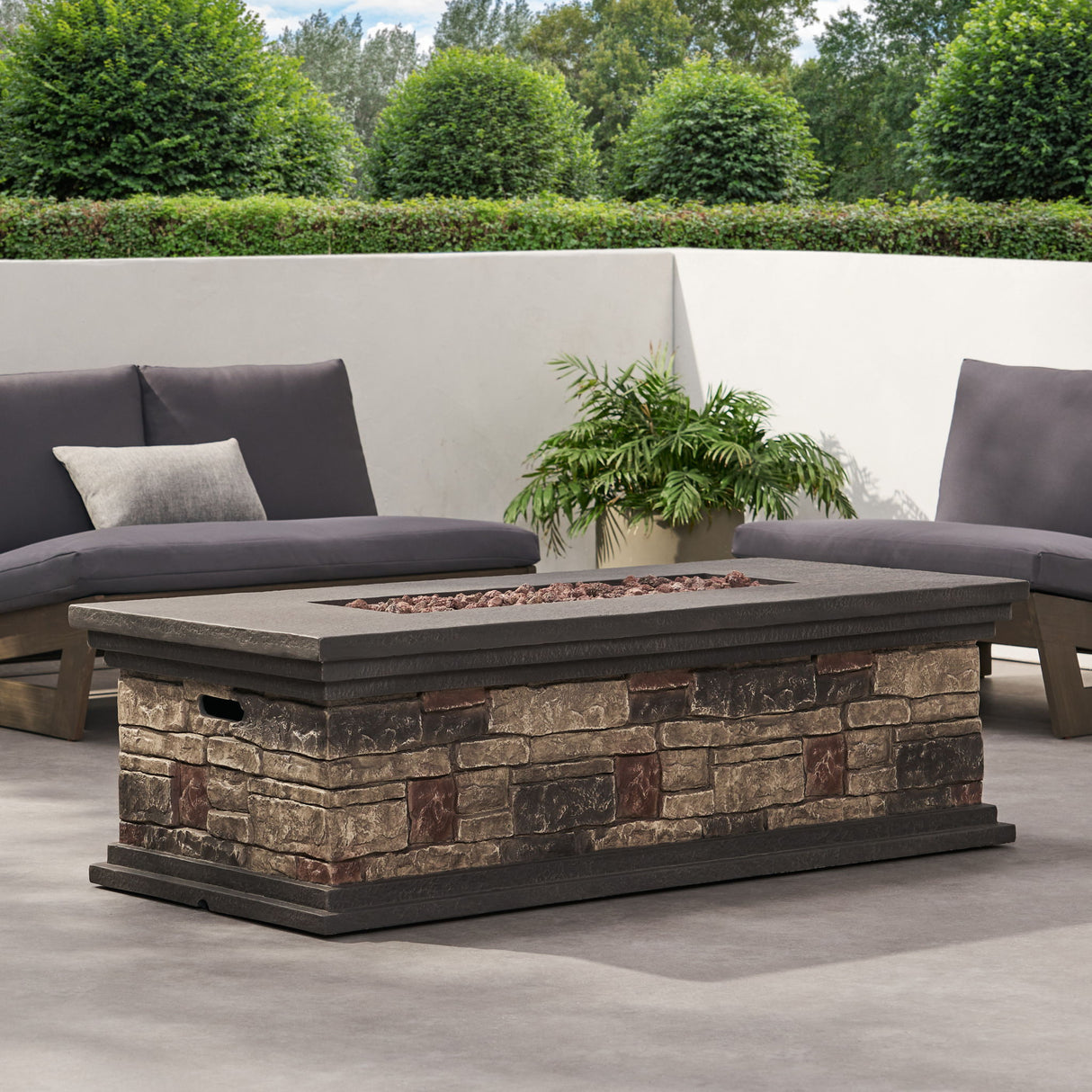 Fire Pit With Lightweight Concrete And Steel Frame