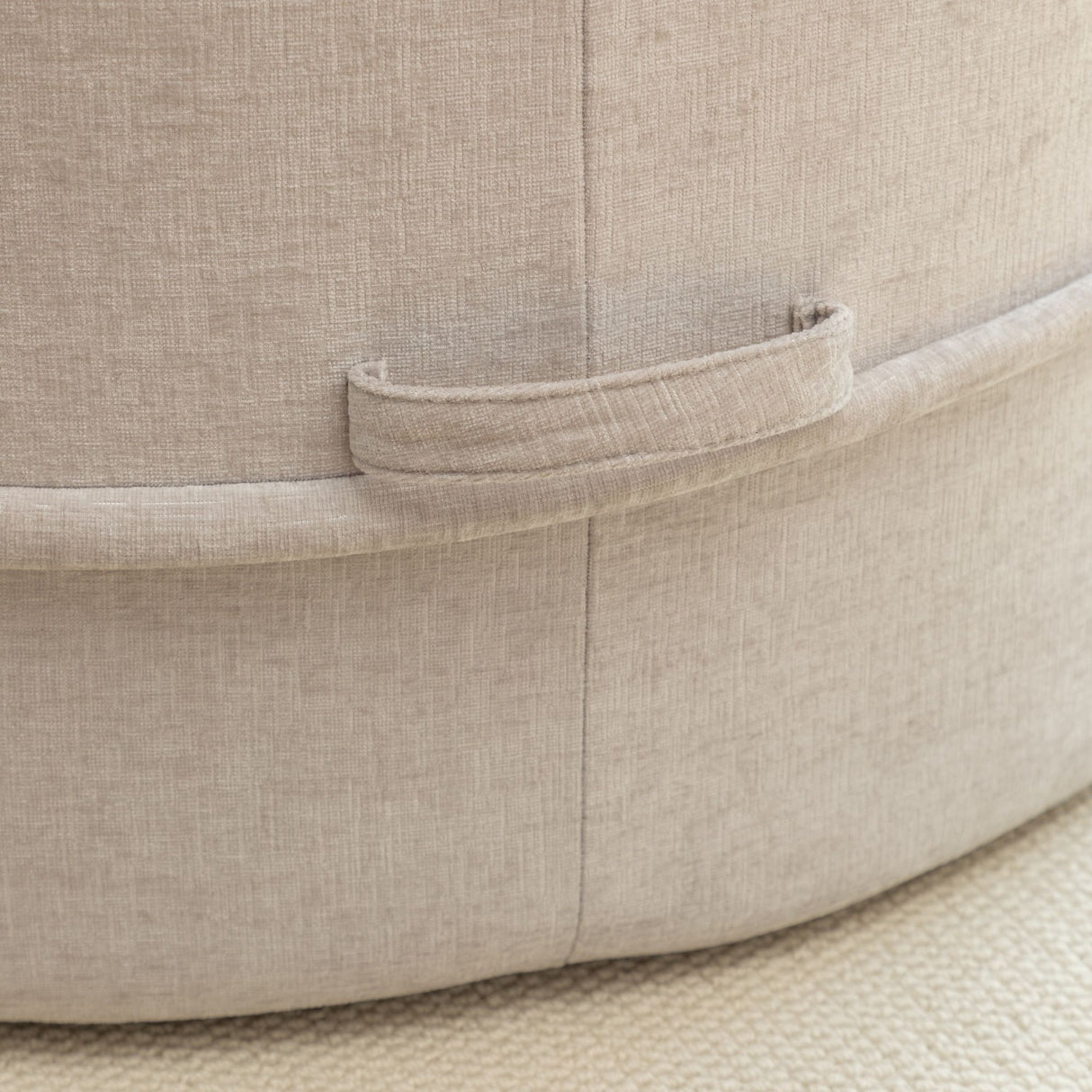 Modern Oversized Round Barrel Accent Chair With Ottoman