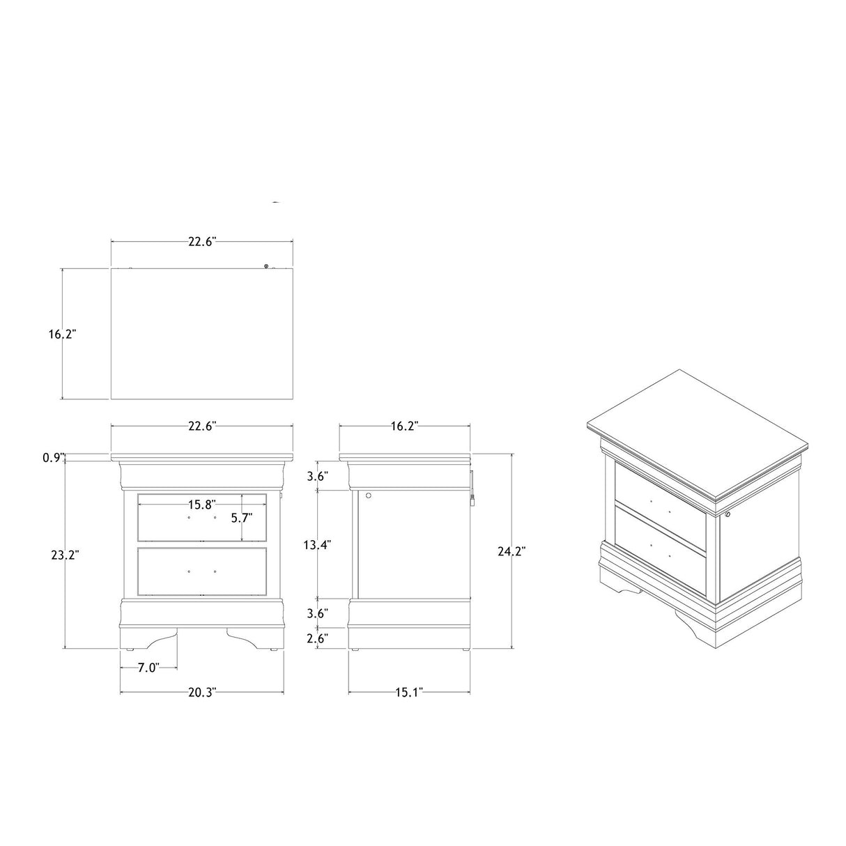 Charlston - 5 Piece Bedroom Set With LED Headboard