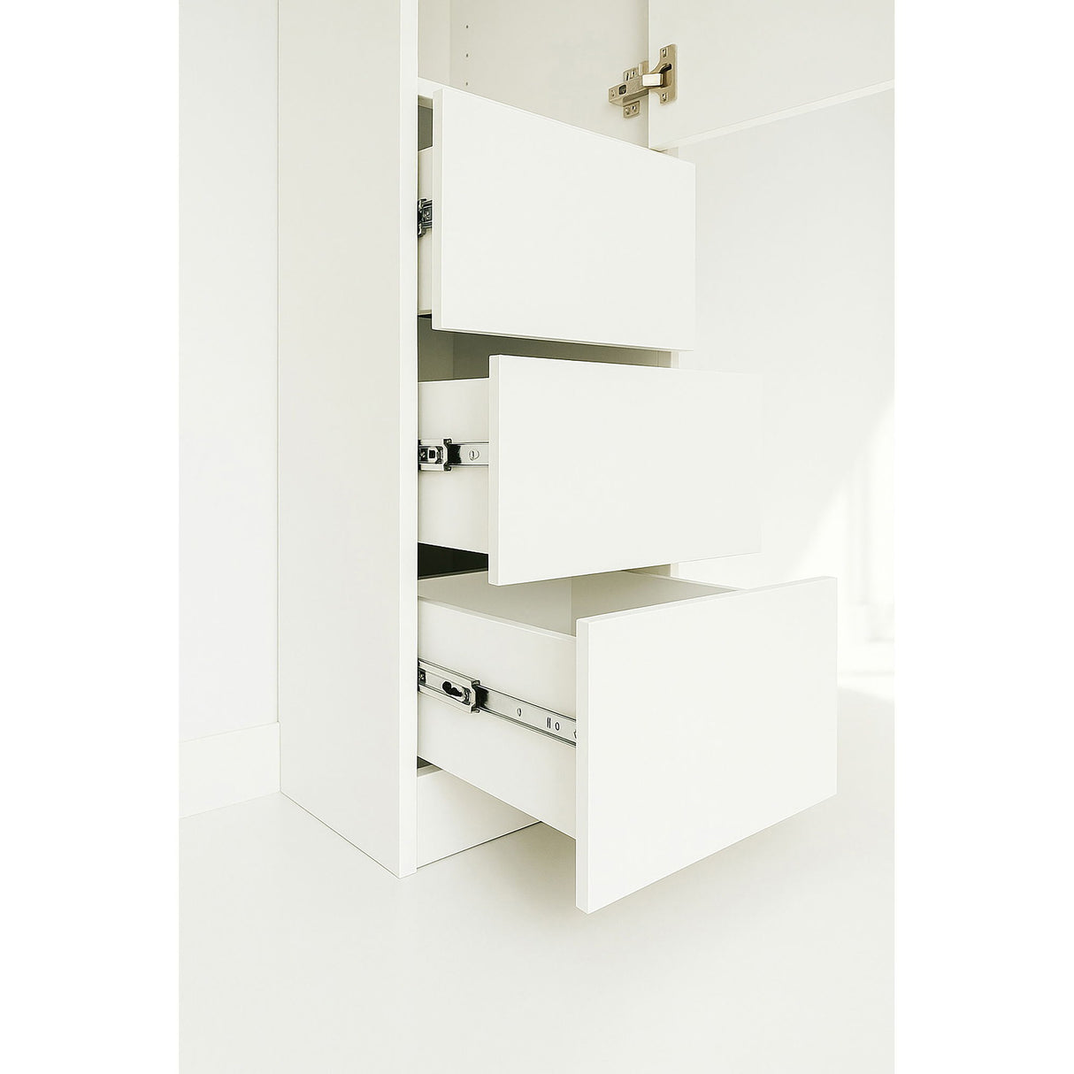 Elise - Modular Wood Closet System With Mirror In Versatile Storage Solution - White