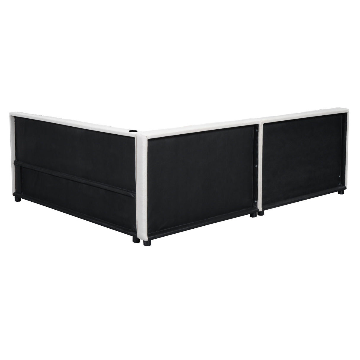 Modern Upholstered Platform Bed With USB Ports And LED Belt