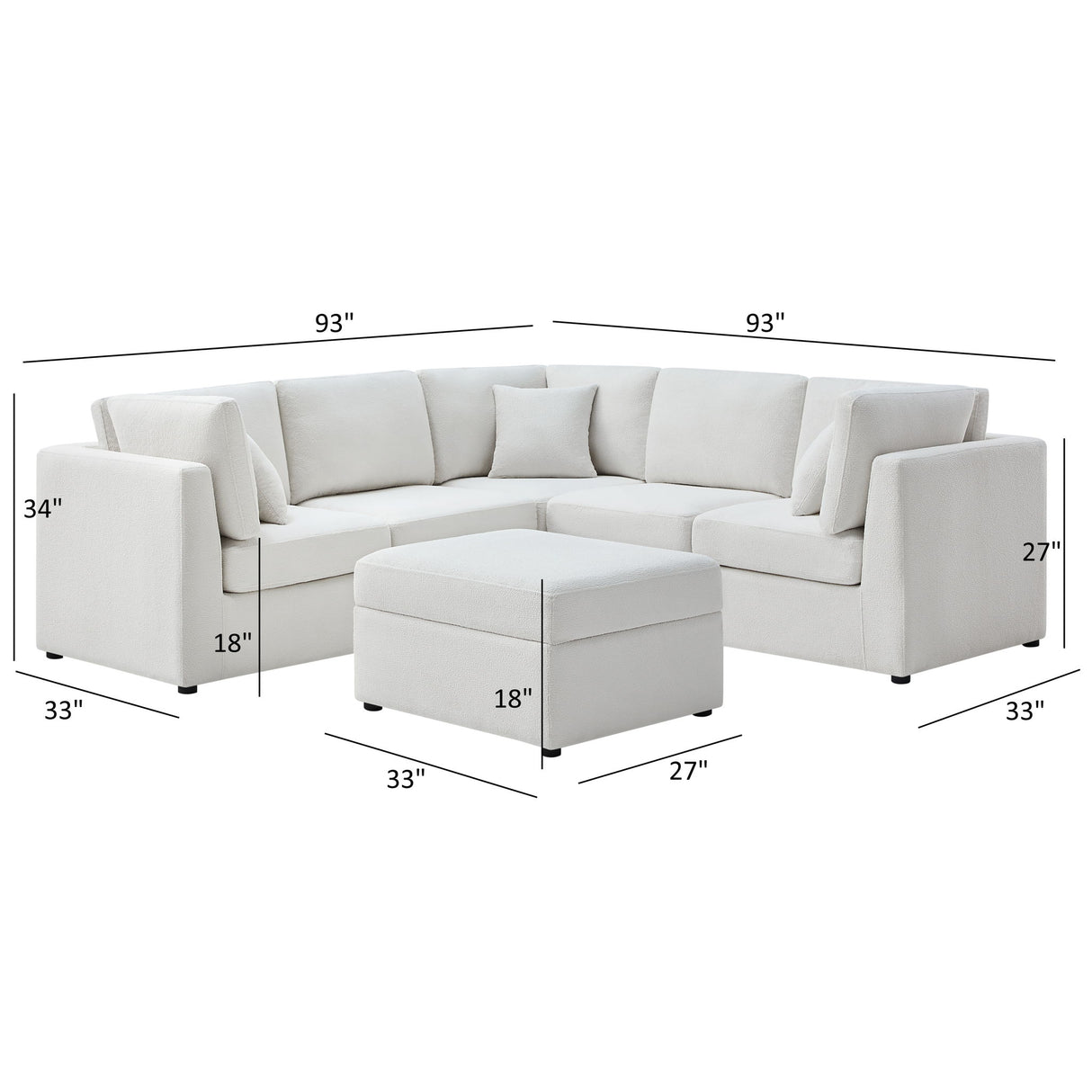 Chauncy - Sectional With Storage Ottoman