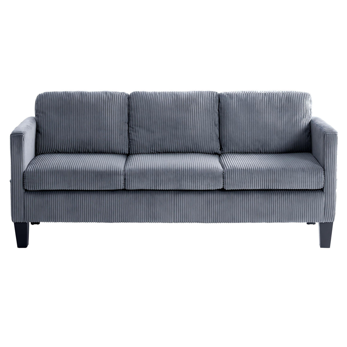 L-Shaped Sectional Sofa With Padded Cashmere, Space Saving Design For Living Rooms & Apartments - Gray