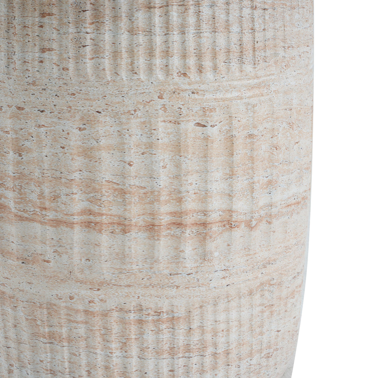 Stylish Outdoor / Indoor Lightweight Concrete Side Table With Travertine - Beige