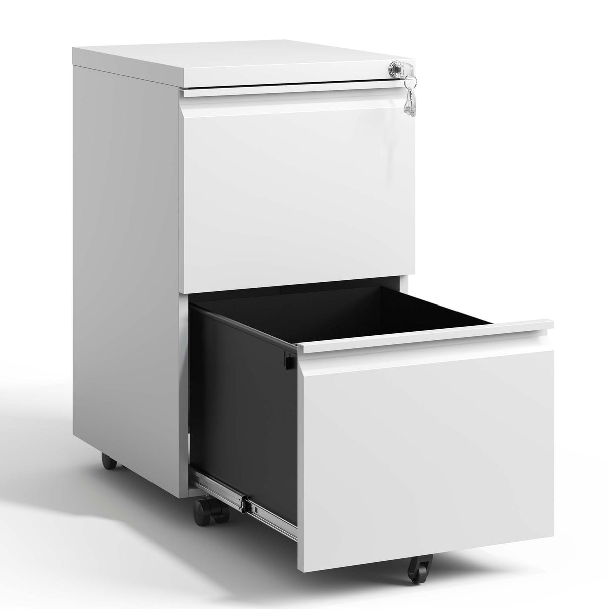 Metal Drawer Mobile File Cabinet With Lock For Home Office Organizer