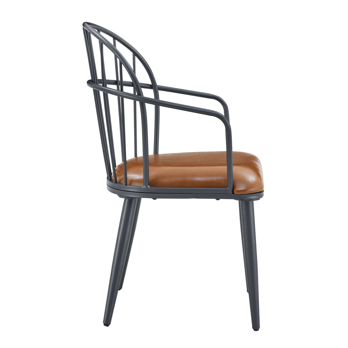 5 Piece Industrial Style Indoor Upholstered Dining Set With Metal Legs - Brown