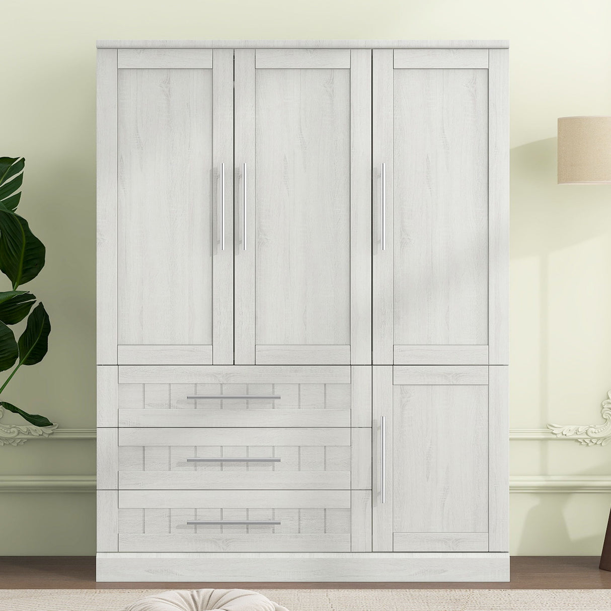 4 Door Wardrobe Armoire With 3 Drawers