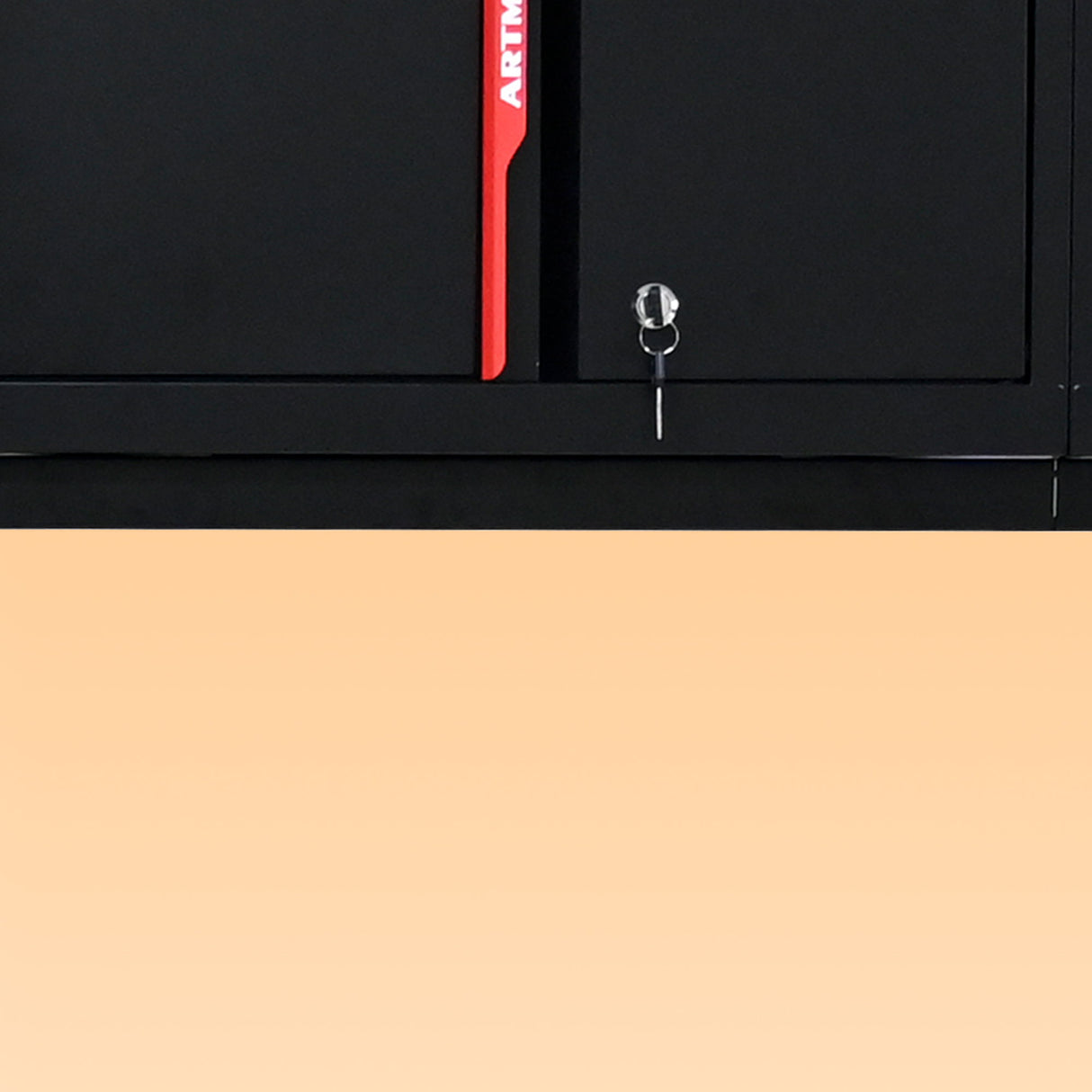 Steel Filing Cabinet With Compartments For Office Use, Storage, File Storage, Archives, And High And Low Cabinets - Black / Red