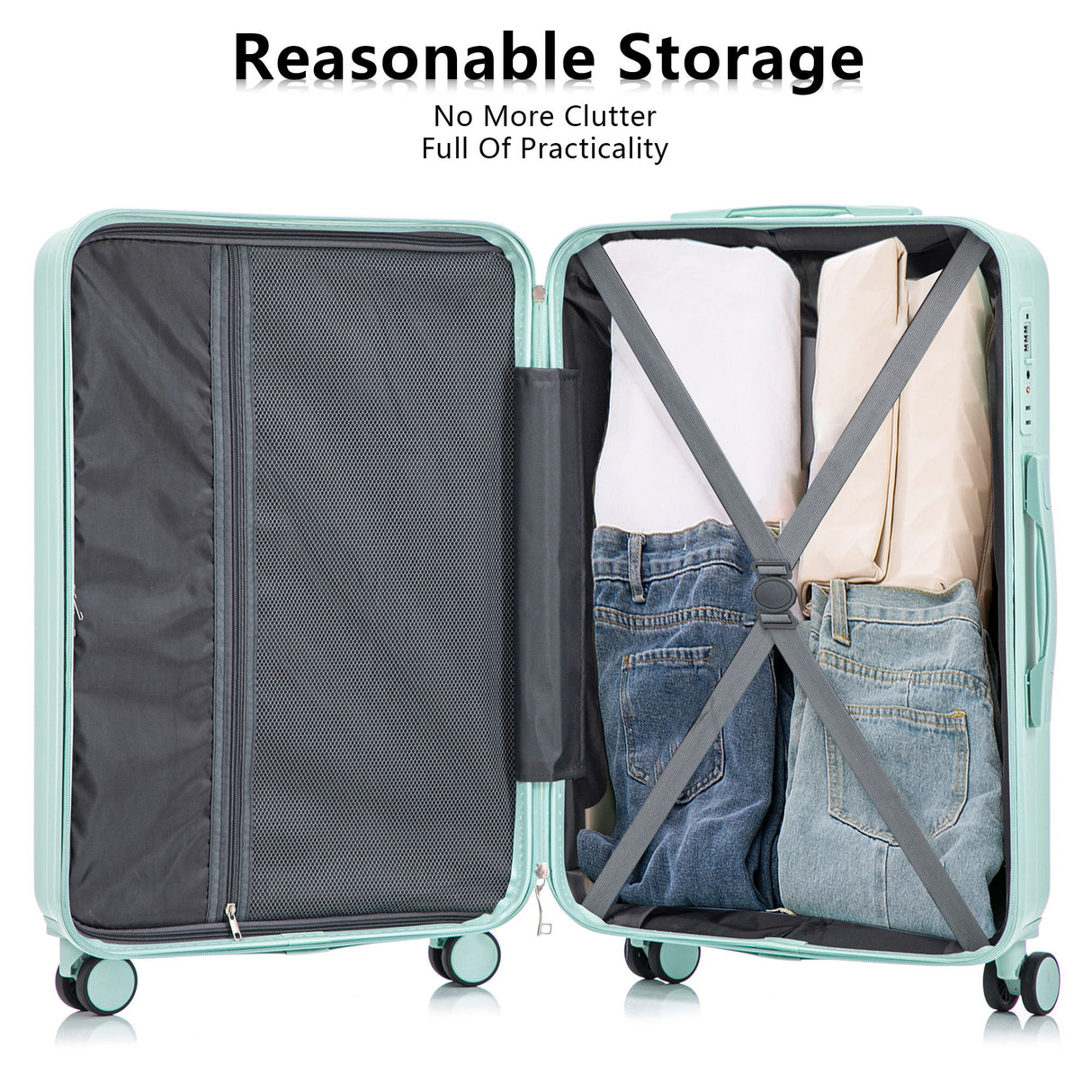 3 Pieces Set 20" / 24" / 28" Spinner Wheel Luggage With Combination Lock