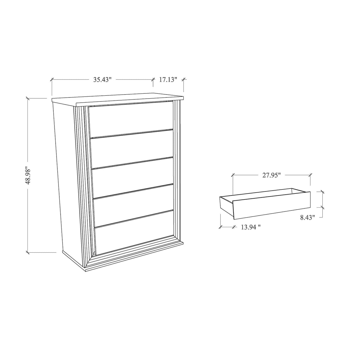 Moon - 5 Pieces Bedroom Set With LED Lighting