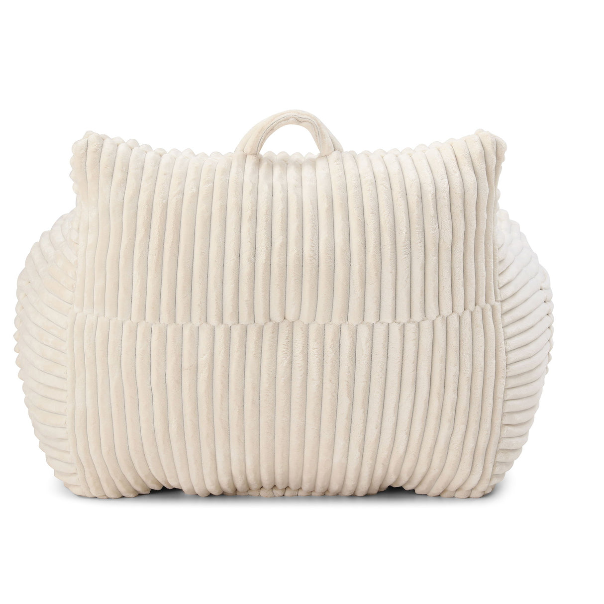 Giant Plush Bean Bag Chair With Armrests And Footstool